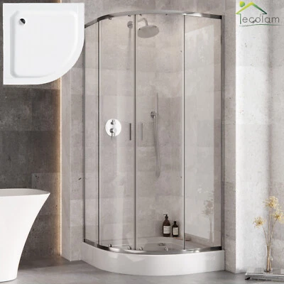 BESCO Duschkabine + Duschwanne Duschset Duschtasse 80x80 90x90 Dusche Brausewanne weiß