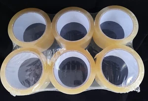 6 rodillos cinta adhesiva low noise rodadura silenciosa cinta adhesiva paquete transparente 66m 50mm - Imagen 1 de 3
