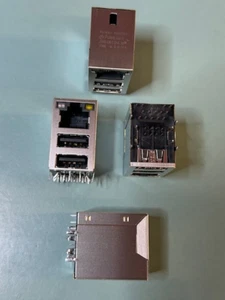 25 NEW PULSE JW0-0013NL RJ45/Dual USB Combo 10/100/1000 RA Thru-Hole 22 TERMINAL - Picture 1 of 3