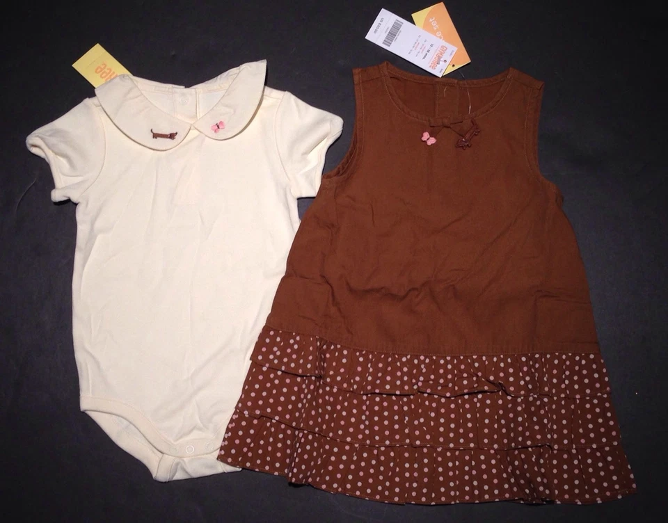 NUEVO CON ETIQUETAS Gymboree Teenie Weenie Cachorros 12-18 Meses Dachshund Jumper Vestido Body Foto 1 de 1