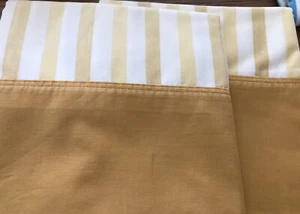 Par de fundas de almohada vintage a rayas doradas de algodón - Imagen 1 de 1