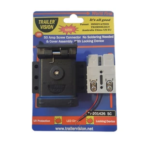Trailer Vision 50 amp Top Mount with LED Screw Connector Anderson Plug - Picture 1 of 5