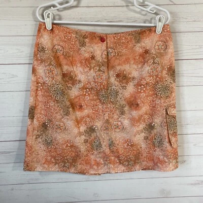 Saia feminina Guide Series estampa floral tamanho 14 laranja 100% algodão ripstop 32x20 - Imagem 1 de 4