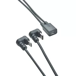 Micro USB Female to Micro + USB 3.1 Type C Male U Angle Adapter Splitter Cable - Picture 1 of 9