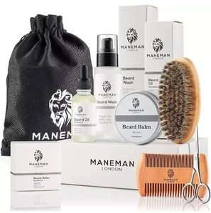 Maneman London Beard Grooming Kit for Men 7 Piece Gift Set NEW - Picture 1 of 3