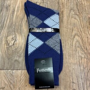 Men’s Pantherella Cashmere Blend Argyle Socks Shoe Size 9-11.5