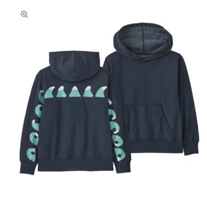 Patagonia Kids' Lightweight Graphic Hoody Sweatshirt Wave Print Size XL - Picture 1 of 10