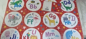 Animal Zoo Gift Wrap Wrapping Paper 2 Sheet 1 Tag New Baby Boy/ Girl Birthday - Picture 1 of 1