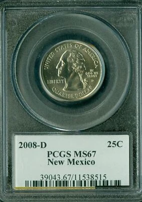 2008-D NEW MEXICO FLAG QUARTER PCGS MS67 PQ BUSINESS STRIKE * - Image 1 of 2