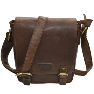 flevado Spirit of Nature Naturbelassenes geöltes Leder Schultertasche (braun) - Picture 1 of 5
