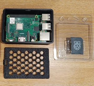 Raspberry Pi 3 Model B+ with Case and Raspberry Pi Branded 64GB SD Card - Picture 1 of 6