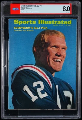 Sports Illustrated Feb. 1970 Terry Bradshaw Newsstand Magazine 1st Cover PSA 8.0 - Image 1 of 2