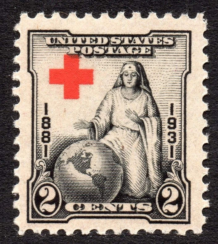 702 2c Red Cross shift up MNH - Image 1 of 1