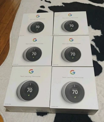 6 Unite Of Google Nest T3007ES - Learning Thermostat. Read Description .  - Image 1 of 4