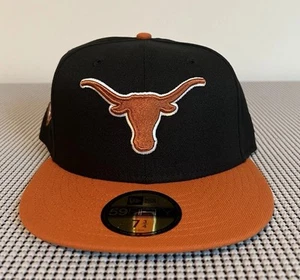 New Era Black Orange Champion Patch Texas Longhorns 59FIFTY Fitted Hat - 7 3/4 - Picture 1 of 6