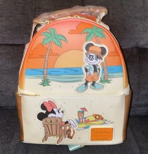 New Disney Parks Loungefly Mickey Minnie Summer At The Beach Mini Backpack - Picture 1 of 5