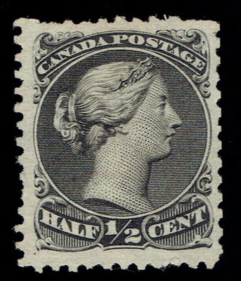 CANADÁ - 1868 - QUEEN VICTORIA 1/2c Negro - Sc #21 - Usado Foto 1 de 2