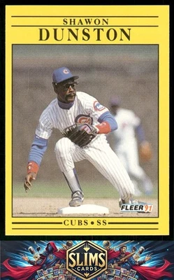 1991 Fleer Chicago Cubs Shawon Dunston #420b - Image 1 of 2