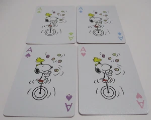 Einzeltausch Spielkarten LOT (4) PEANUTS THE EASTER BEAGLE PINK ACES WOODSTOCK - Bild 1 von 3