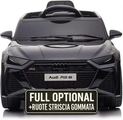 Auto Macchina Elettrica per Bambini 12V Audi RS 6 Sedile Pelle con Telecomando N - Immagine 1 di 4