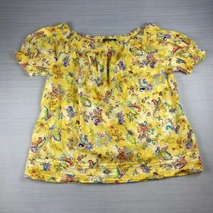 Lauren Ralph Lauren Yellow Paisley Off-Shoulder Top Women's Size 1X Short Sleeve - Picture 1 of 11