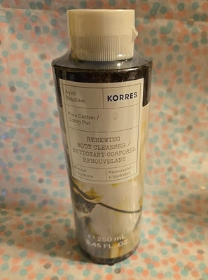Limpiador corporal renovador Korres Pure COTTON NUEVO, FRESCO Y SELLADO 8,45 fl. oz. Foto 1 de 2