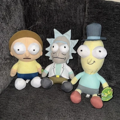 Conjunto de 3 brinquedos de pelúcia Rick and Morty 2018 10" fábrica natação adulto! - Imagem 1 de 4