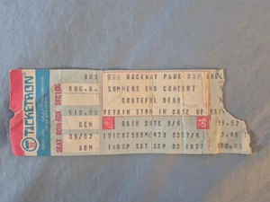 September 9-3-77 1977 GRATEFUL DEAD Ticket Stub Englishtown NJ. Raceway Park - Picture 1 of 2