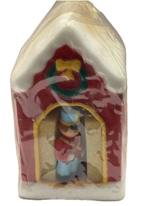 "Vela de Navidad Jasco vintage de 5"", soldado de juguete, refugio de vacaciones nevado, 2 en 1" - Imagen 1 de 8