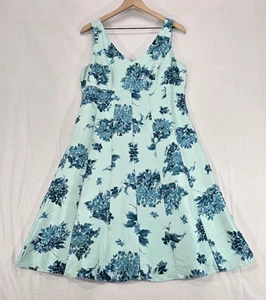 Ann Taylor Damen Seidenkleid Empire-Taille Babydoll Blumenmuster blau Fee Y2K Größe 10 - Bild 1 von 18