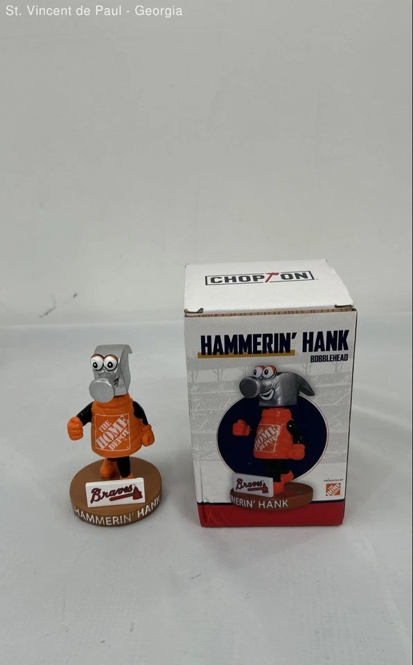 Atlanta Braves Home Depot Herramienta Carrera Hammerin’ Hank Mini Bobblehead 7/2/23 Foto 1 de 4