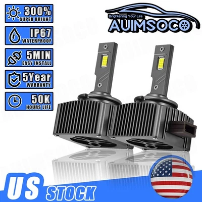 For Mercedes-Benz E63 AMG 2008-2012 D1S LED Headlight Bulb 100W 6000K White 2X - Image 1 of 4