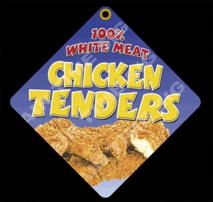 CHICKEN TENDERS Diamond Concession Sign-Trailer, Stand 12" x 12" 2 sided - Picture 1 of 2