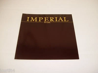 1983 Chrysler Imperial DELUXE 10 страниц продажи брошюра дилер литература - Изображение 1 из 3
