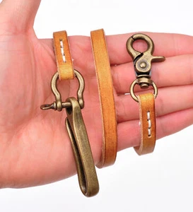 21" Vintage VEG Leather Trucker Biker Jean Trousers Wallet Key Chain With U HOOK - Picture 1 of 12