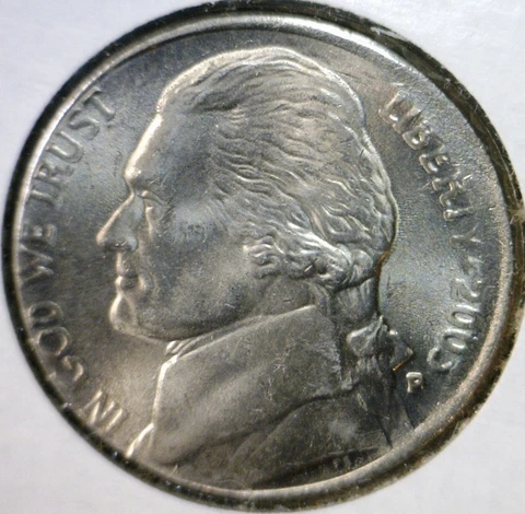 2003 OFF CENTER ERROR Jefferson Nickel BU + Coin NICE RARE DATE O/C Lot #1 NR Cover