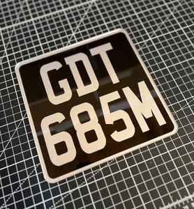 Small 6.5 X 6.5 Black & Silver Vespa motorcycle Motor Bike Novelty number plate - Picture 1 of 1
