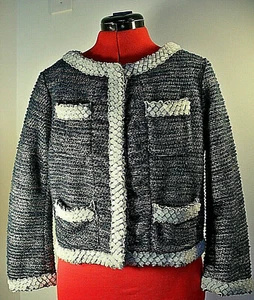 ISANI blue-gray jacket, heavy beading, size M, imported by Anthropologie, London - Picture 1 of 12