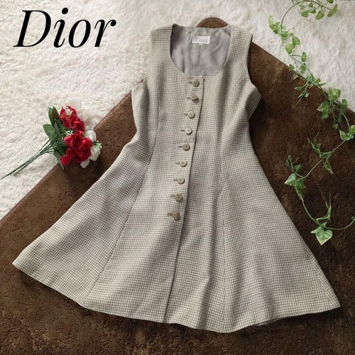 Christian Dior Vintage Lana Maglione Gonna Abito Pied de Poule 202501R Usatoa T