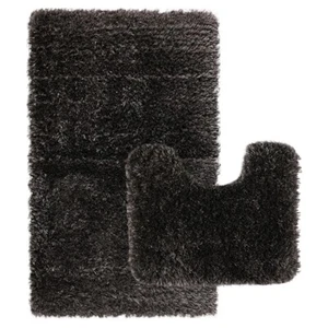 Luxurious Thick Bath Mats Shaggy Washable 2pc Set Toilet Rug, Floffy-Sheepline - Picture 1 of 52