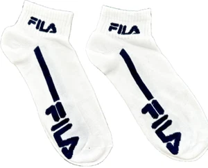 FILA, Quarter Socks, Single Pair White with Black Logo,Mens Size 6-12. - Picture 1 of 2
