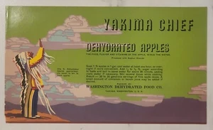 LABEL Yakima Chief Dehydrated Apples Washington Indian - Picture 1 of 1