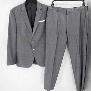 Hugo Boss Suit Men's 40S 34x29 Hutson5/Gander3 Wool Silk Slim Fit Gray lanificio - Picture 1 of 15