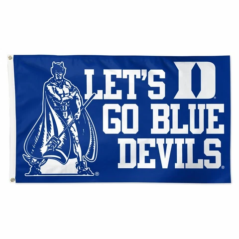 DUKE BLUE DEVILS LET'S GO BLUE DEVILS 3'X5' DELUXE FLAG BRAND NEW WINCRAFT 👀🔥 Cover