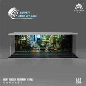 MoreArt 1:64 Street View Diorama Car Garage C with LED Lights - Picture 1 of 2