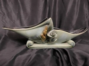 VTG 1950s Hull USA Parchment Pine Cornocopia Planter Bowl Green EUC! - Picture 1 of 12