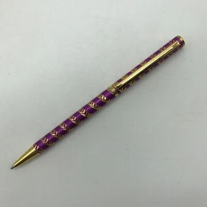 Purple and Gold Spiral Metal Ballpoint Pen - Picture 1 of 8