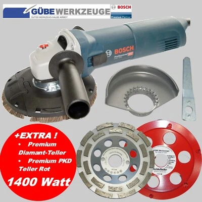 Betonschleifer &  Estrich/Farbfräse BOSCH- WINKELSCHLEIFER SET 125mm /1400Watt  - Bild 1 von 4