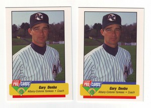 1994 ProCards Albany-Colonie Yankees Gary Denbo #1458 - 2 Card Lot
