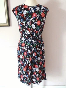 GREAT PEACOCKS BLACK MIX STRETCHY DETAILED FRONT DRESS - Size 20 - Picture 1 of 5